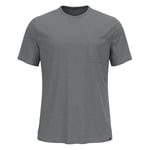 ODLO Men's Essentials T-Shirt with Natural Fibres Hiking Shirt Grey Melange