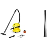 Bundle of Kärcher Wet & Dry Vacuum Cleaner WD 2 Plus, blowing function, power: 1000w, plastic container: 12 l, suction hose: 1.8 m, incl. cartridge filter + WD Extension Suction Tube