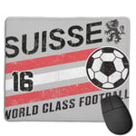 Euro 2016 Football Switzerland Suisse Ball Grey Customized Designs Non-Slip Rubber Base Gaming Mouse Pads for Mac,22cm×18cm， Pc, Computers. Ideal for Working Or Game