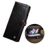 För Samsung Galaxy Z Fold 3 Plånbok Mjukt PU Läderfodral