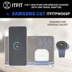 Samsung ITFIT 3 in 1 Wireless Charger with 30W UK Plug Black - ITFITPW06