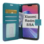 Crazy Horse Wallet Xiaomi Redmi 8/8A (Turkos)