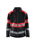 Blåkläder softshell-jakke 44942513 High-Vis kl1 svart/rød, størrelse XS