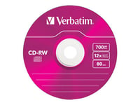 Verbatim DataLifePlus Hi-Speed - 5 x CD-RW - 700 Mo (80 min) 8x - 12x - boîtier CD étroit