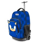 Sonic The Hedgehog - SEGA Sega-Sonic Sight-Sac à Dos à roulettes GTS Fan, Bleu, 32 x 47 cm, Capacité 39 L