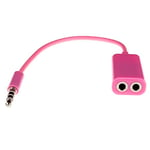 DAM. Câble mini jack avec double entrée, couleur : rose