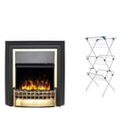 Dimplex Cheriton Deluxe Freestanding Optiflame Electric Fire & Minky 3 Tier Plus Clothes Airer