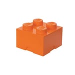 Lego Brique de rangement LEGO 4 plots, Boîte empilable, 5,7 l, orange