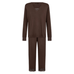 Decoy Bambuviskos, Pyjamas-set Med Spets, Marin Brun