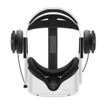 Stereo VR Headphones Custom Made for Oculus Quest 2 Elite Head Strap & Original Head Strap-On Ear Deep Bass 3D 360 Degree Sound (Black)