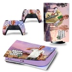 Kit De Autocollants Skin Decal Pour Console De Jeu Ps5 Full Body Gta5 Grand Theft Auto, Version Cd-Rom T1573