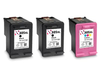 305XL Black and Colour Refilled  Ink Cartridge For HP Deskjet 2724e Printer