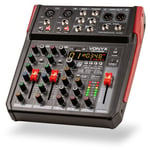 Vonyx VM-KG06 - 6-kanals mixerbord med Bluetooth, DSP, USB-ljudgränssnitt, etc., VM-KG06 MUSIC MIXER 6-CHANNEL BT/DSP/USB RECORD