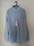 Lacoste Regular Fit Cotton Poplin Blue Size FR 40 US 15 3/4 DH008 AA 09