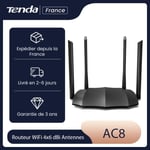 TENDA AC1200 Dual Band WiFi-router, 867 Mbps vid 5 GHz, enkel installation, 4x6 dBi-antenn, 4 Gigabit-portar, IPv6, 1 GHz CPU. AC