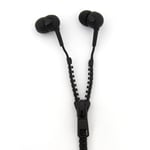 Zip Earphones Cool Funky Novelty MP3 I Pod Music Silicone Black Style Gift