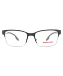 Prada Sport Rectangular Black and Gunmetal Rubber Mens Glasses Frames - One Size