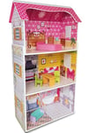 Teorema - 40602 - Maison de poupée en Bois avec 3 étages et 5 pièces - Hauteur 96 cm - Décoration