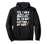 Funny Yes, I Am a Boy No, I'm Not Cutting My Hair Shark Pullover Hoodie