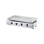 Cookingbox - Plancha a gaz - 4 feux - brasilia - Tout inox - Surface cuisson - xxl - 84 x 34 cm