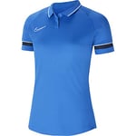 Nike Women's Dri-FIT Academy Polo Shirt, Royal Blue/White/Obsidian/White, XL