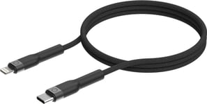 Linq Connects Câble USB-C vers Lightning PRO, Certifié Mfi, de 2m, Compatible avec le Connecteur Lightning Apple USB-C, Câble Tressé, Gris