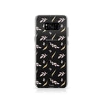 Samsung Galaxy S7 Edge Tirita Clear Soft TPU Rubber Gel Phone Case PRINTED GLITTER, NO REAL GLITTER Marble Gold Pink Charcoal Floral Flowers
