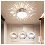 Taklampa hall, 6W mini rund LED-taklampa dimbar gjord av järn och akryl i vitt, modern kreativ takbelysning ihålig Ø15CM