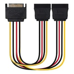 Nano Cable 10.19.0104 – Câble d'alimentation SATA/M-2 X SATA/H, Macho-2 x Femelle, Couleur Noir, Rouge et Jaune
