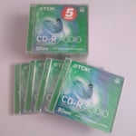 9x TDK disks CD-R Audio (for audio recorders) 80min. *NEW* sealed individually