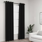 vidaXL Linen-Look Blackout Curtains 2 pcs Anthracite 140x245cm Home Room Curtain