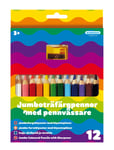 Träfärgpennor Halvjumbo 12 St Toys Creativity Drawing & Crafts Drawing Coloured Pencils Multi/patterned Kärnan