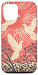 Coque pour iPhone 13 Or rose argent colombes volantes peinture dessin nature