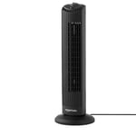 Amazon Basics - Ventilateur tour de 71 cm pour la maison avec 3 options de vitesse et 60 degrés d'oscillation, prise européenne, Noir