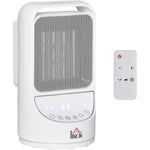 Homcom - Chauffage soufflant oscillant 1500 w - mini radiateur céramique ptc - 3 niveaux de puissance - chauffage d'appoint avec télécommande blanc