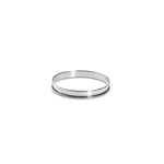 De Buyer - Cercle à tarte rond en inox à bord roulé - 14 x 2 cm - Surface Lisse, Démoulage Facile, Pour des Résultats Sans Défaut et Délicieux, Argent