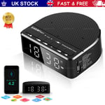 Alarm Clock Bluetooth Speaker Bedside with FM Radio/TF USB Charge Dimmer Digital