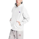 Champion Men's Hoodie, Reverse Weave, Fleece Comfortable Pullover Sweatshirt Hooded, White Left Chest C, XS