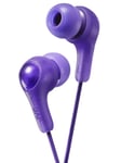 JVC Gumy In Ear Earbud Headphones, Powerful Sound, Comfortable and Secure Fit, Silicone Ear Pieces S/M/L - HAFX7V (Violet)