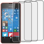 ebestStar - compatible with Microsoft Lumia 550 Screen Protector Premium Tempered Glass, x3 Pack anti-Shatter Shatterproof, 9H 3D Bubble Free [Lumia 550: 136.1 x 67.8 x 9.9mm, 4.7'']