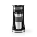 Nedis Kaffetrakter | Filter kaffe | 0.4 l | 1 Kopper | Sort / Sølv