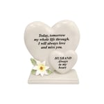 Personalised Grave Ornament/Memorial Plaque with Double Hearts | Graveside Decoration Gift in the Loving Memory of your Loving Deceased Ones (Husband)