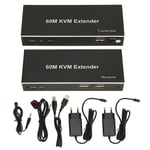 60m KVM-förlängare Multifunktionell 1080P 60Hz HD Multimedia Interface KVM USB-förlängare för TV DVD-spelare PC 100‑240V