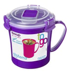 Sistema Klip It Soup Mug 656ml Lunch Dinner Food Microwave Travel Work Snack Cup