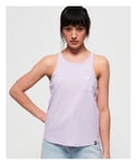 Superdry Womens Orange Label Essential Tank Top - Purple Cotton - Size 10 UK