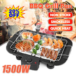 Indoor Table Top Electric Barbecue BBQ Grill Smoke Free Portable Griddle Camping