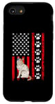Coque pour iPhone SE (2020) / 7 / 8 Turkish Van Cat 4th of July Patriotic American Flag Paws