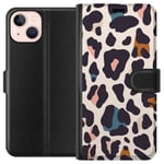 Apple iPhone 13 mini Svart Plånboksfodral Leopardmönster