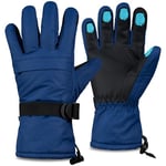 CityComfort Gants de Ski Homme, Gant Chaud Imperméable Écran Tactile pour Adulte, Gants Thermiques Doublés Hiver Neige Ski Snowboard Taille L/XL (Bleu)