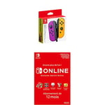 Nintendo Paire de Manettes Joy-Con Gauche Violet Néon/Droite Orange Néon + Nintendo Switch Online - Abonnement 12 Mois (Code de téléchargement)
